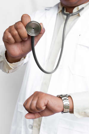 medical doctor holding stethoscope の写真素材