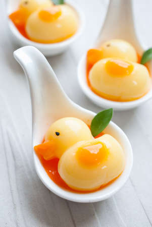 mango and orange jelly milk, dessertの写真素材