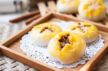 Chinese streamed bun or Siopaoの写真素材