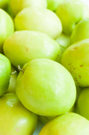 Jujube on green bokeh backgroundの写真素材