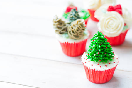 christmas cupcakeの写真素材
