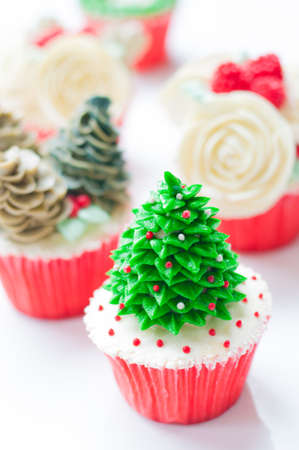 Christmas cupcakeの写真素材