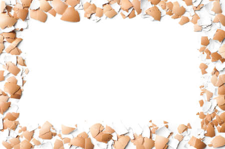 Eggs Cracked frame  isolated on white background