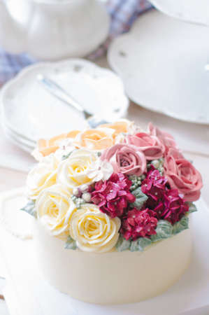buttercream cakeの写真素材