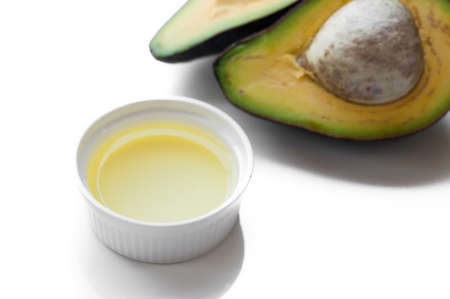 avocado oil isolated on white backgroundの写真素材