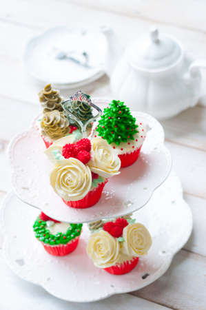 christmas cupcakeの写真素材