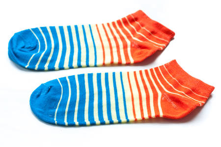 Fancy socks isolated on white backgroundの写真素材
