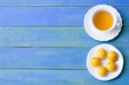 Chinese Pastry-Mung Bean with Egg Yolk dessertの写真素材