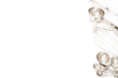 Kitchen utensils isolated on white backgroundの写真素材