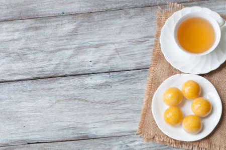 Chinese Pastry-Mung Bean with Egg Yolk dessertの写真素材