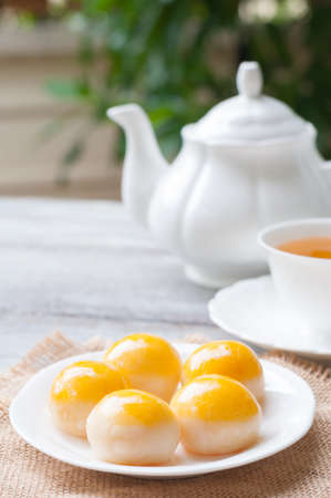 Chinese Pastry-Mung Bean with Egg Yolk dessertの写真素材