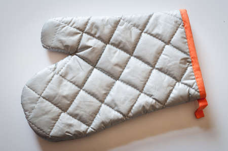 Grey metallic heat protective mitten textureの写真素材