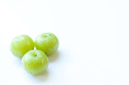 Indian Gooseberry, Phyllanthus emblica isolated on white backgroundの写真素材