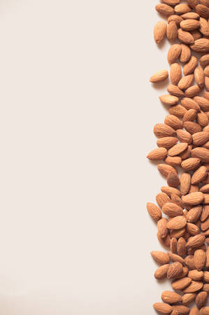 almond on grey backgroundの写真素材