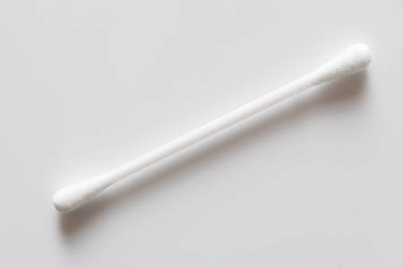 cotton buds on grey backgroundの写真素材