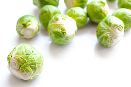 Brussels sprout isolated on white backgroundの写真素材