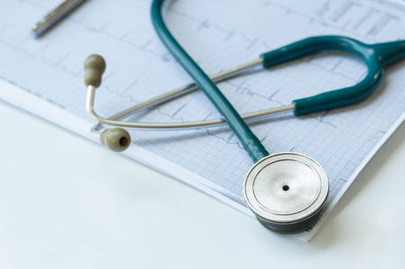 ECG heart monitor printoutの写真素材