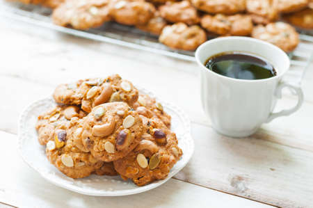 Multigrain cookies backgroundの写真素材