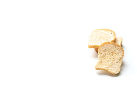 Sliced bread isolated on white backgroundの写真素材