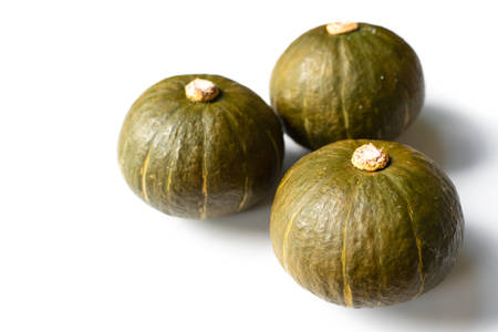 Japanese pumpkin isolated on white backgroundの写真素材