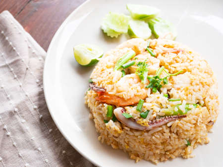 Fried rice with seafoodの写真素材
