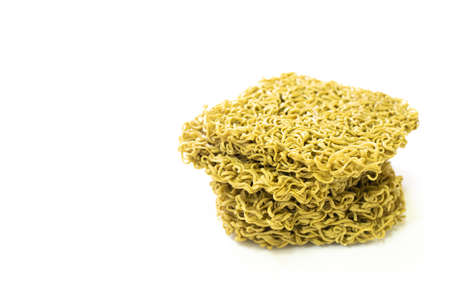 Moroheiya vegetable noodle, vegetarian food isolated on white backgroundの写真素材