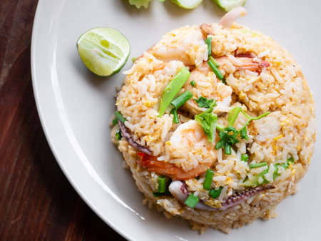 Fried rice with seafoodの写真素材