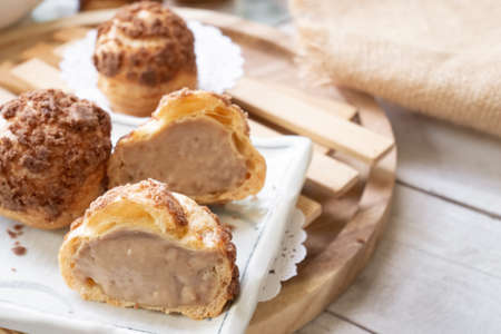 Craquelin Choux Buns with chocolate