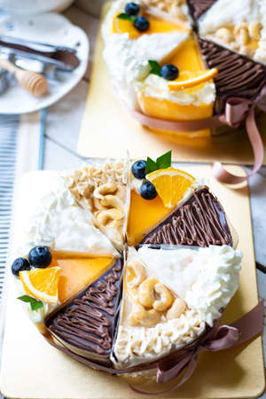 Assortment of pieces of cakeの写真素材