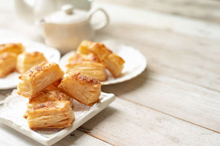 Puff Pastry with cheese filling stock photo