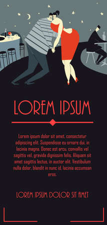 Pair of sweethearts dancing slow danceのイラスト素材