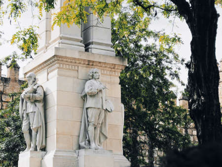 Statues in the old city of Athens, Attica, Greeceの写真素材