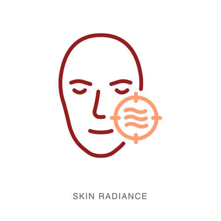 Tan removal icon - skin radiance, face beauty mnemonic, logo, graphic design unit, Isolated vector illustrationsのイラスト素材