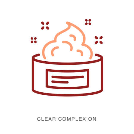 Tan removal icon - clear complexion, face beauty mnemonic, logo, graphic design unit, Isolated vector illustrationsのイラスト素材