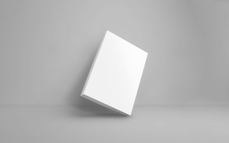 Mockup Blank Cover Of Magazine, Book, Booklet, Brochure. Illustration. Background. Mock Up Template Ready For Your Design. Hardcover Book 3D Mock-Up with shadow falling on an isolaの写真素材
