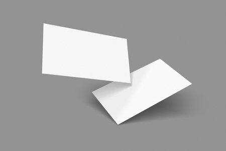 3D rendered floating in air modern Business visiting card mock-up template with front and back. Invite, identity, stationery, advertising, empty mockup for  isolated Presentationの写真素材