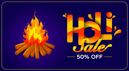 <p>Readymade layout design template for Holi Sale 50% Off discounts, Holika Dahan, Holi fire creative banner, poster, logo, Icon, sticker, concept, coupon, greeting card, unit, label, web, mnemonic.&nbsp;</p>のイラスト素材
