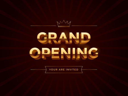 Grand Opening, you are invited creative, invite, print, design, logo, greeting, card, mnemonic, unit, graphic, vector, concept, template, banner, poster, label luxury celebrationのイラスト素材