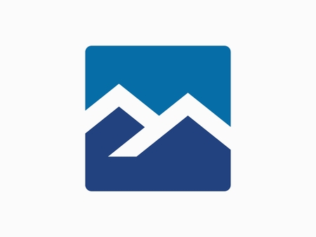 Initial Letter M Mountain Hill Design Logo Vector Graphic Branding Letter Element.のイラスト素材