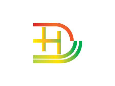 letter H and D logo overlapping and combinationのイラスト素材