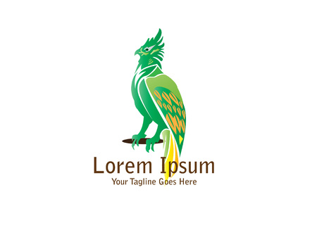 Abstract And Unique eagle vector design template. An exotic bird on white backgroundÂ のイラスト素材