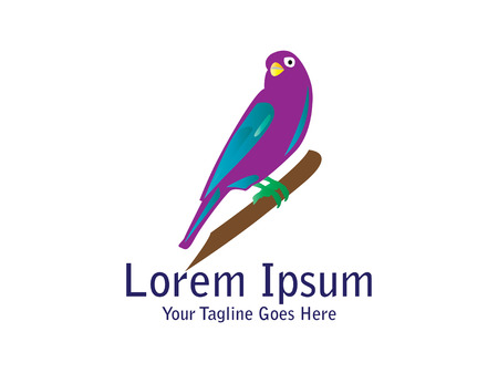 Abstract And Unique beautiful bird for business company design template. An exotic bird on white backgroundÂ のイラスト素材