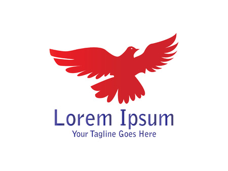 Abstract And Unique beautiful bird for business company design template. An exotic bird on white backgroundÂ のイラスト素材