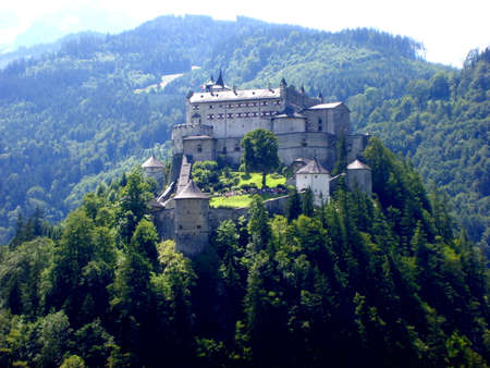 Hohenwerfen medieval rock castle near Salzburg, Austriaのeditorial素材
