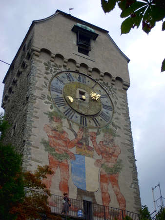 Lucerne, Switzerland - July 25, 2009 : Historic city center of Lucerne with beautiful tower ,...