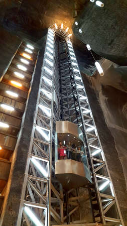 TURDA, ROMANIA - JULY 22: Salt mine in Turda city in Romania