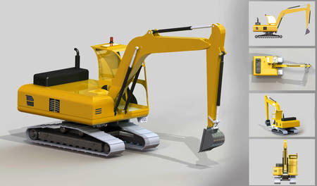 3d model of construction machineの写真素材
