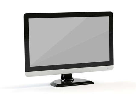 rendering of computer monitor isolated on whiteの写真素材