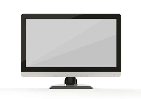 rendering of computer monitor isolated on whiteの写真素材
