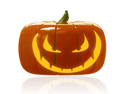 Halloween Pumpkin on white backgroundの写真素材
